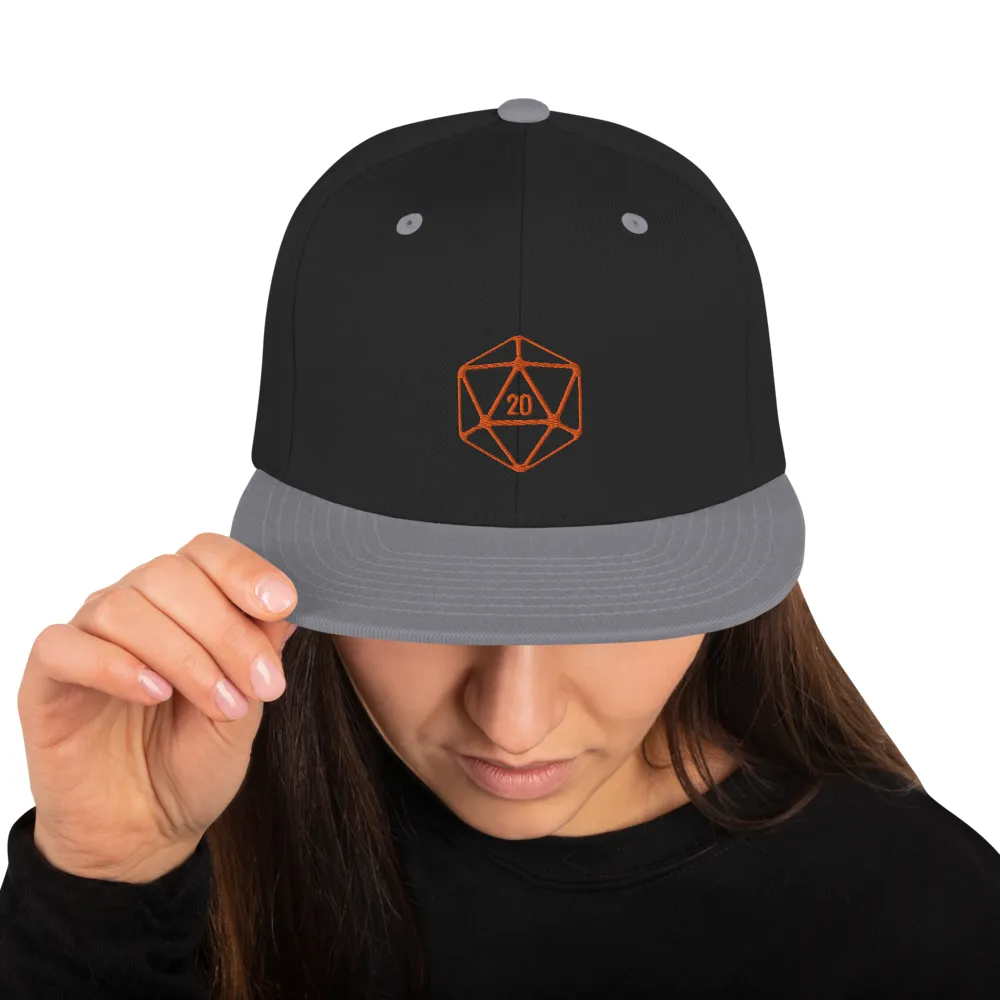 D20 Classic Orange Crit Snapback Cap