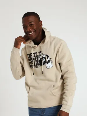 Daily Grind Print Hoody - Light Stone