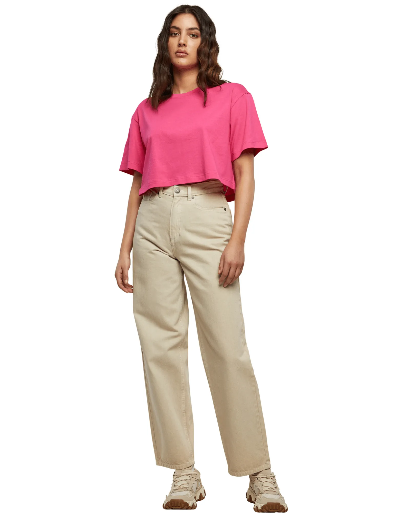 Damen Comfy Shop, Salon & Studio Kurzes, oversized T-Shirt mit Ihrem Logo