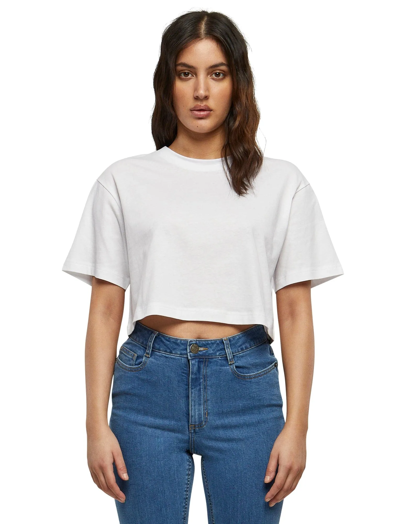 Damen Comfy Shop, Salon & Studio Kurzes, oversized T-Shirt mit Ihrem Logo