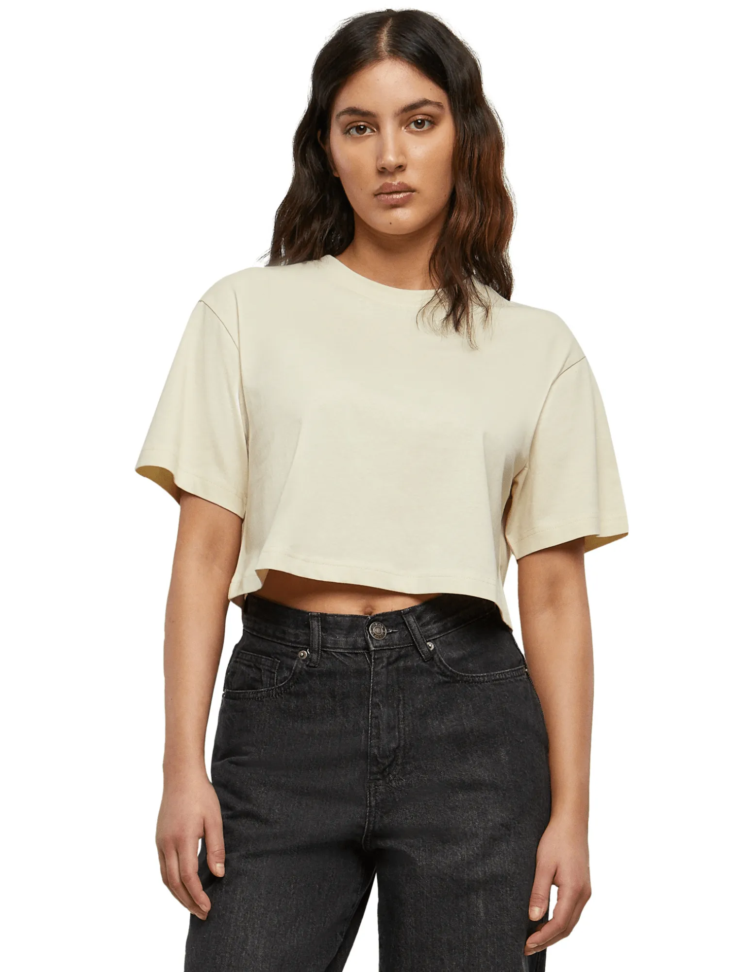 Damen Comfy Shop, Salon & Studio Kurzes, oversized T-Shirt mit Ihrem Logo