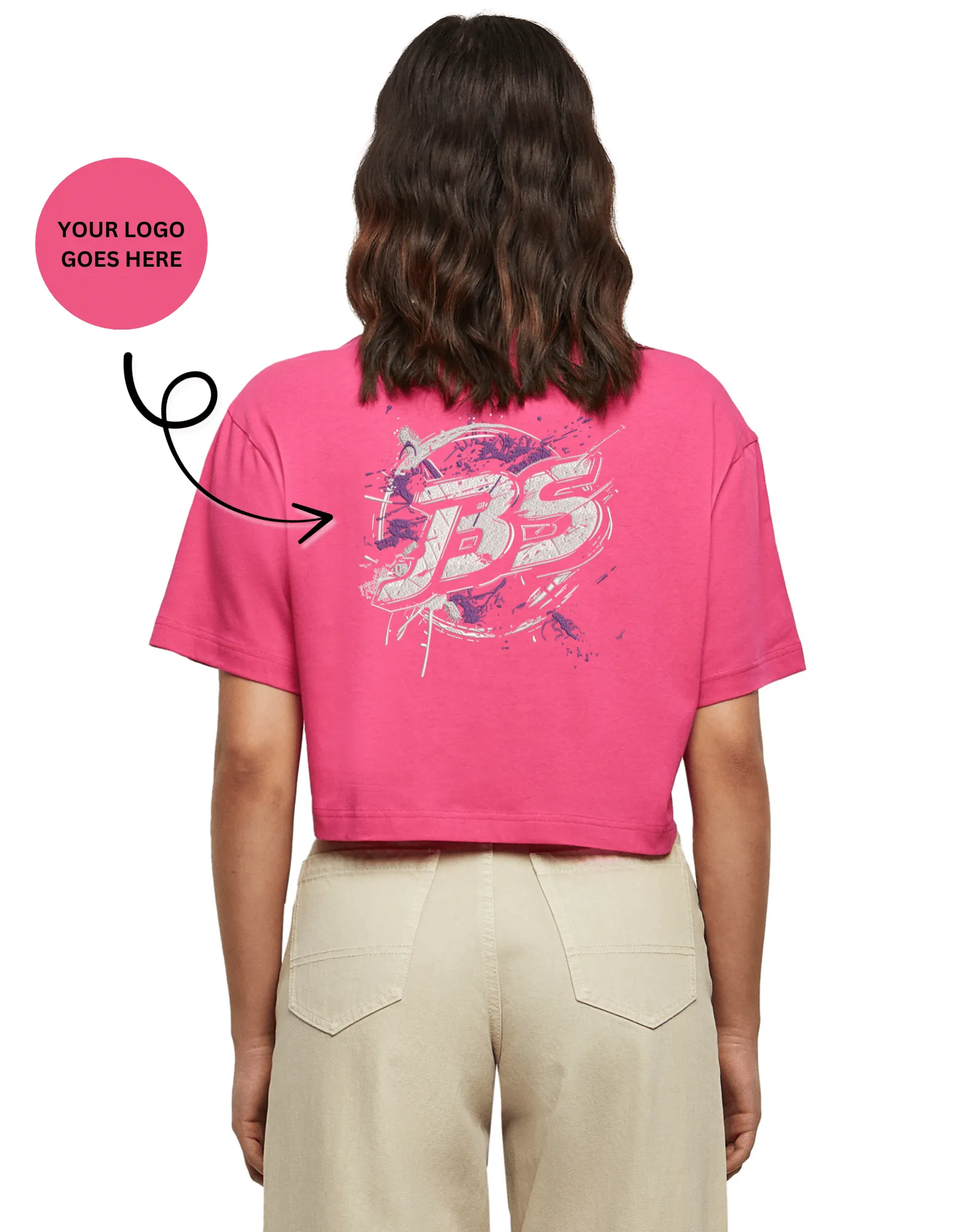 Damen Comfy Shop, Salon & Studio Kurzes, oversized T-Shirt mit Ihrem Logo