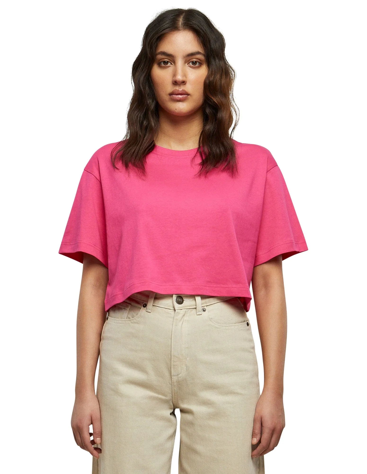 Damen Comfy Shop, Salon & Studio Kurzes, oversized T-Shirt mit Ihrem Logo