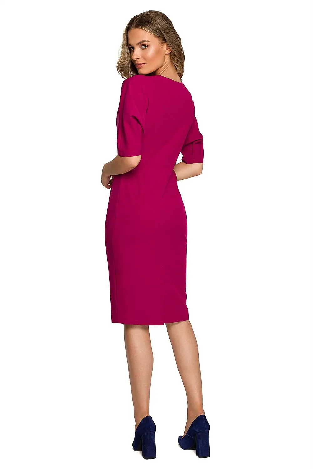 Day dress Viscose Minimalist Smart Casual 3/4 Sleeve Knee-Length Dress