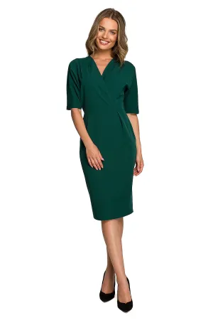 Day dress Viscose Minimalist Smart Casual 3/4 Sleeve Knee-Length Dress