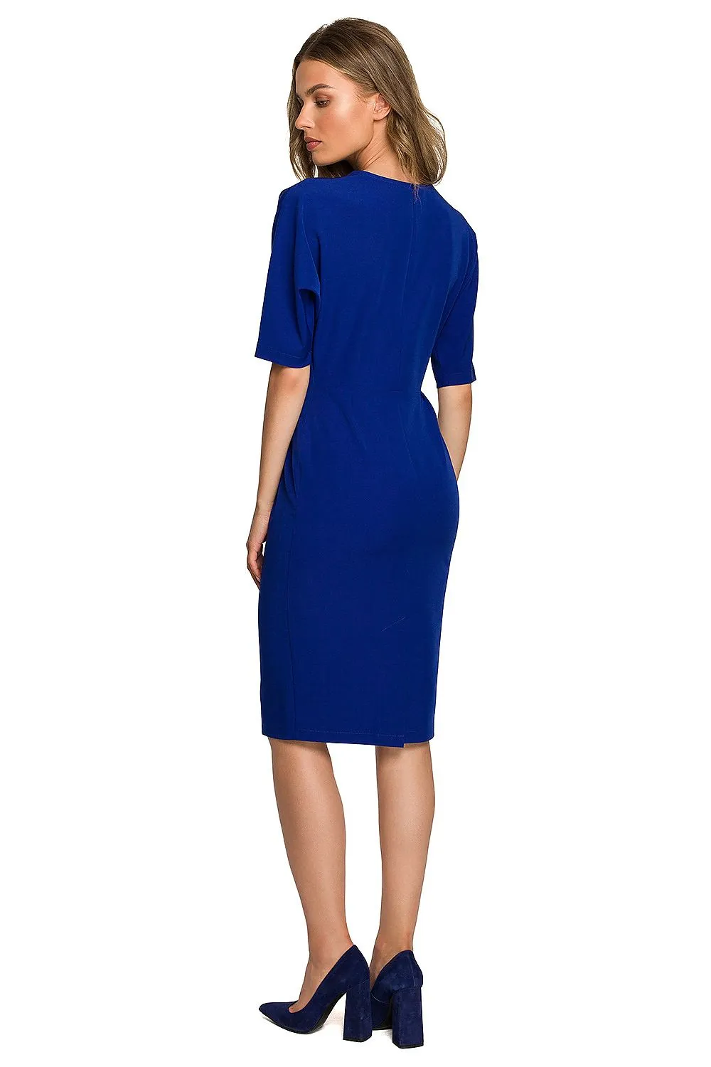 Day dress Viscose Minimalist Smart Casual 3/4 Sleeve Knee-Length Dress