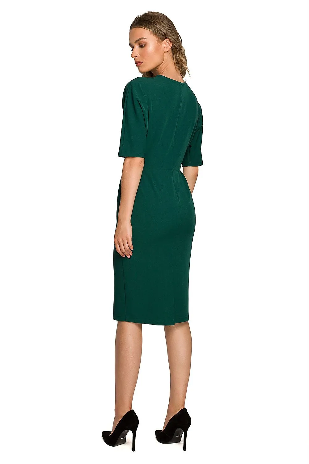 Day dress Viscose Minimalist Smart Casual 3/4 Sleeve Knee-Length Dress
