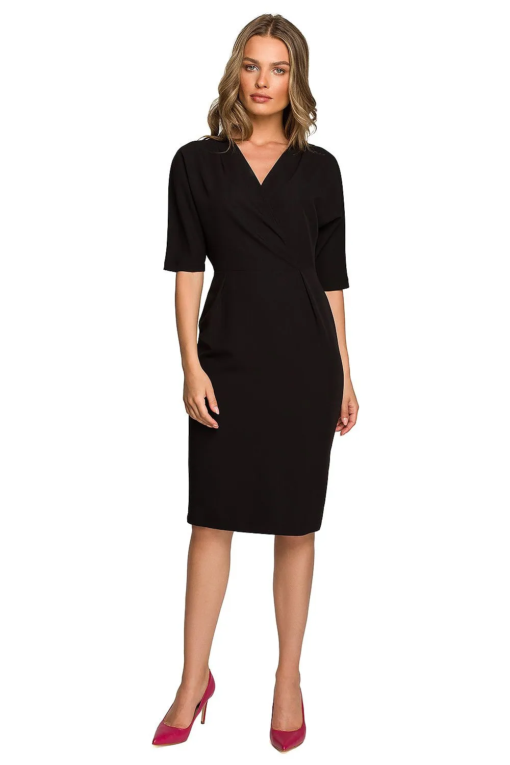 Day dress Viscose Minimalist Smart Casual 3/4 Sleeve Knee-Length Dress