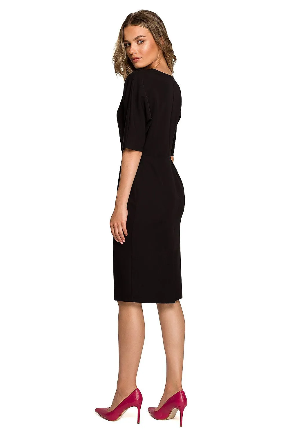 Day dress Viscose Minimalist Smart Casual 3/4 Sleeve Knee-Length Dress