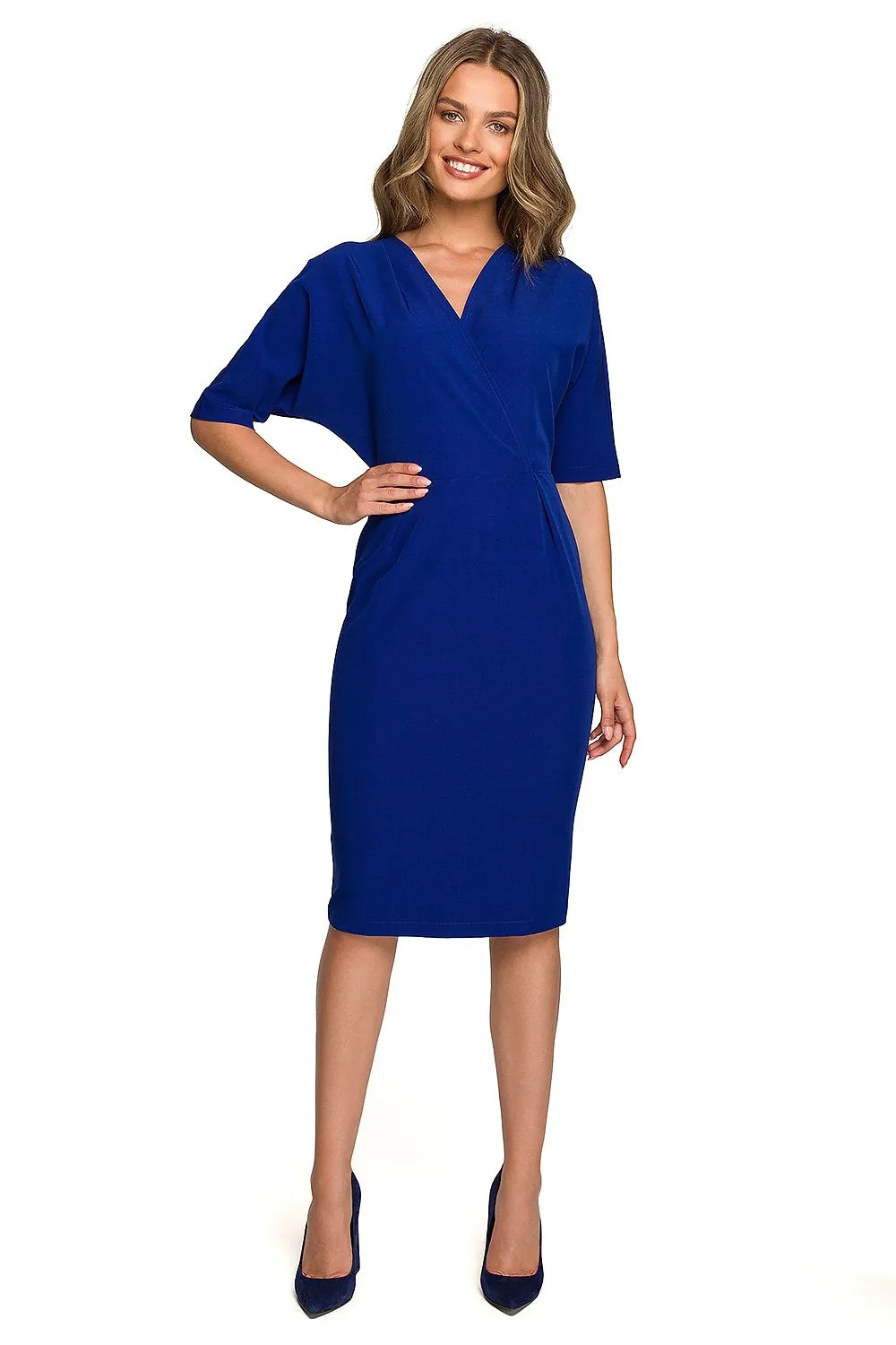 Day dress Viscose Minimalist Smart Casual 3/4 Sleeve Knee-Length Dress