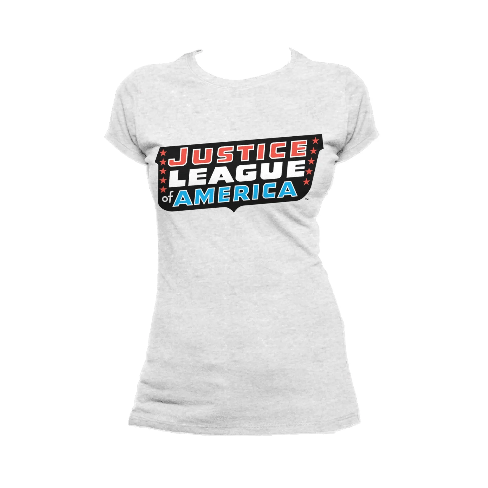 DC Comics Justice League JLA Classic Logo Official Women's T-shirt (Sports Grey)