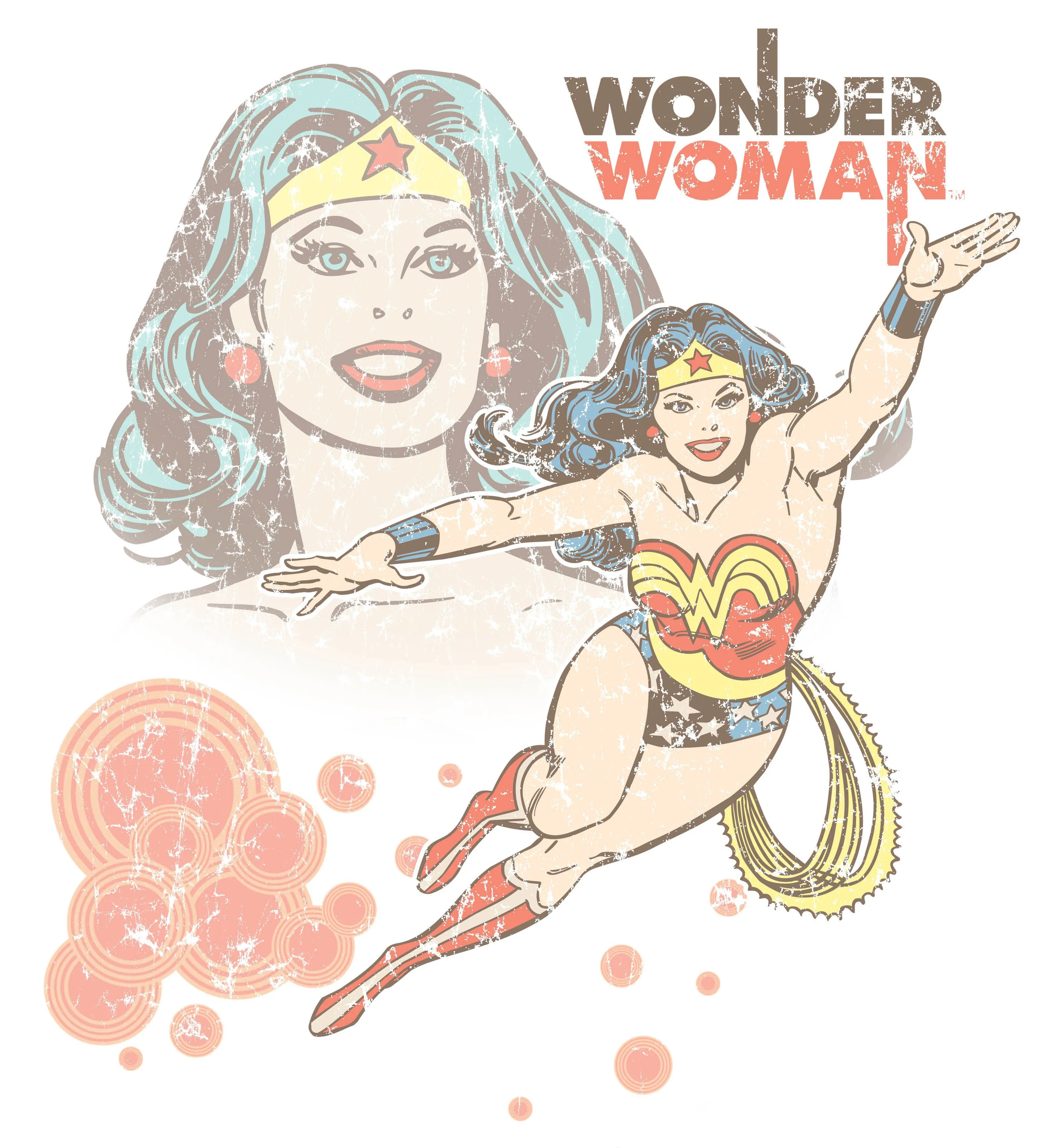 DC Comics Wonder Woman Retro Official Women's T-shirt (White)