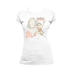 DC Comics Wonder Woman Retro Official Women's T-shirt (White)