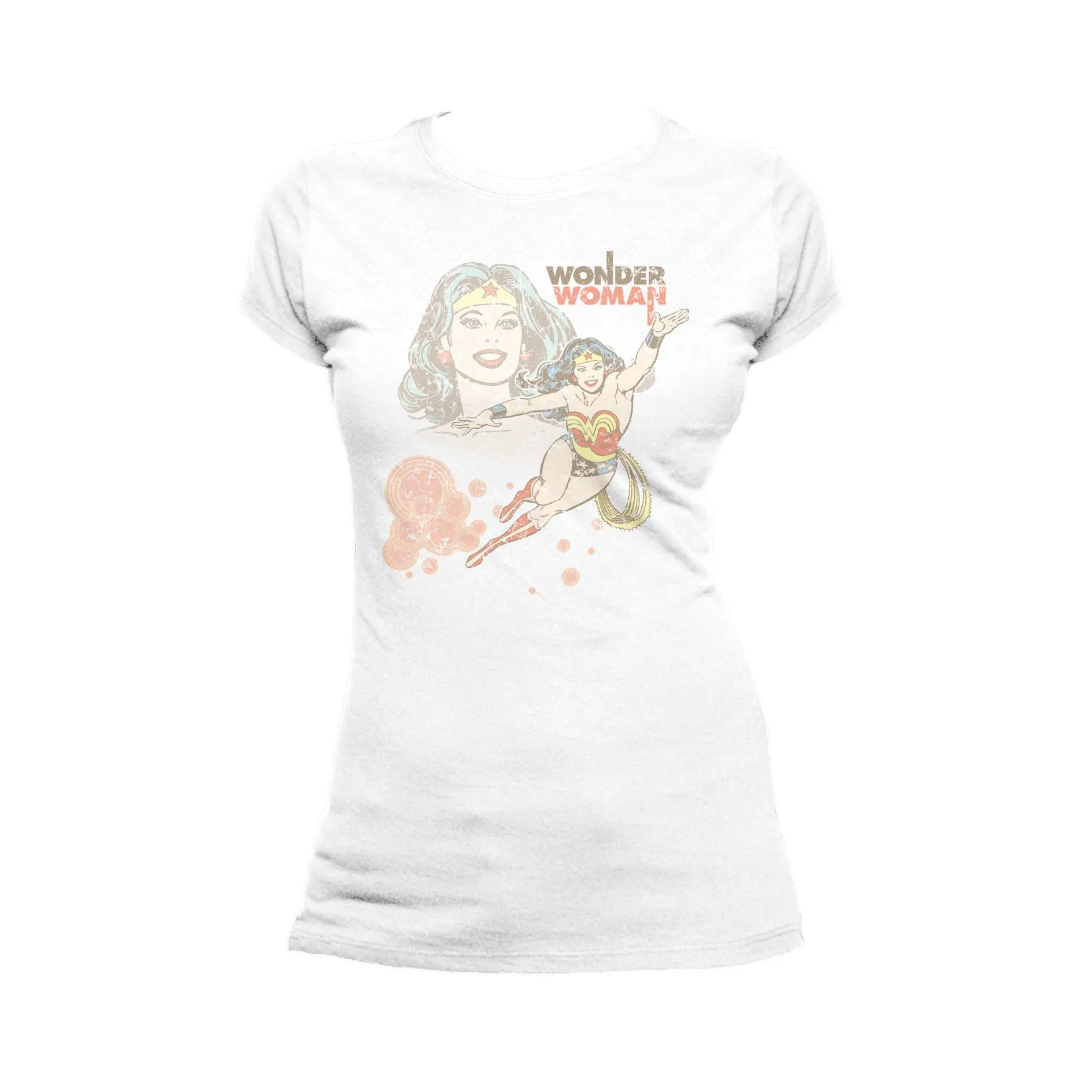 DC Comics Wonder Woman Retro Official Women's T-shirt (White)