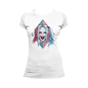 DC Suicide Squad Harley Quinn Lil Face Official Women's T-shirt (White)