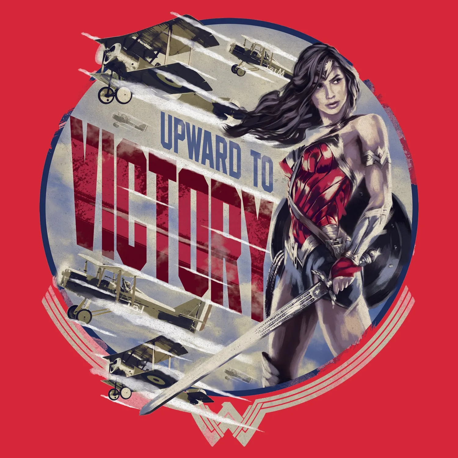 DC Wonder Woman Circle Victory Official Women's T-shirt (Red)