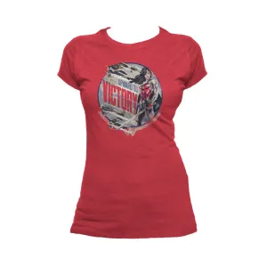 DC Wonder Woman Circle Victory Official Women's T-shirt (Red)