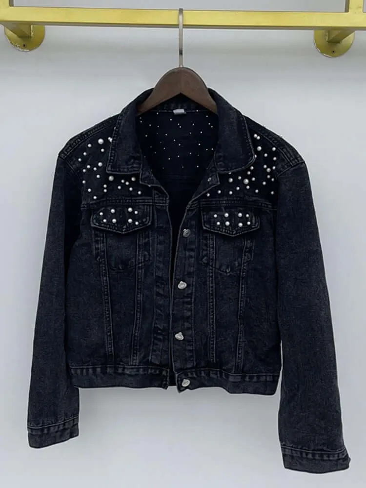 Denim jacket - Denim favourite with stylish pearl embellishment