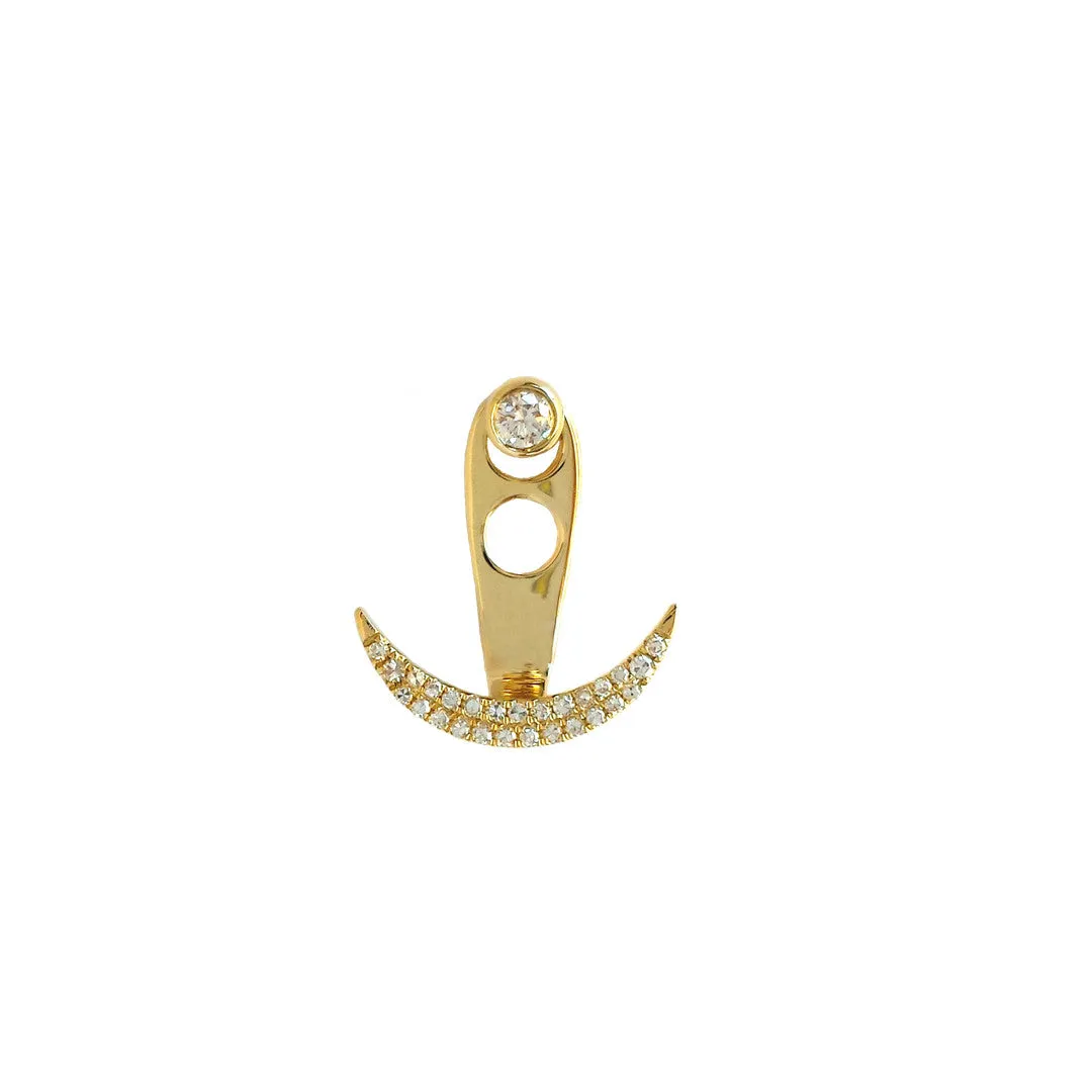 Diamond Crescent Jacket and Post Earring