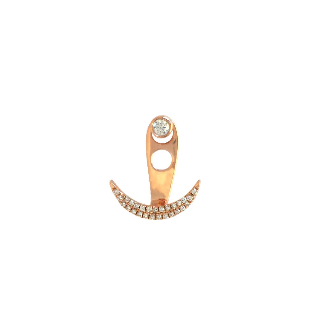 Diamond Crescent Jacket and Post Earring