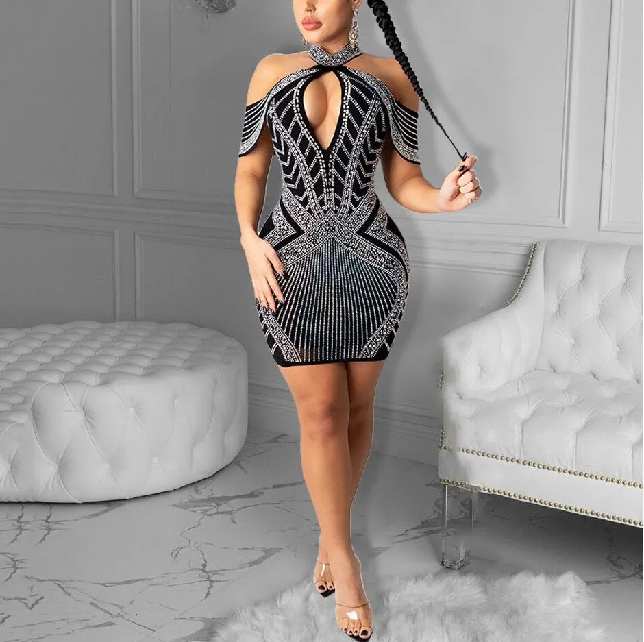Diamond Dress | Rhinestone Dress | Dress with Diamonds | Party Dress | Nightclub Dress | Dress | Sexy Dresses | Girls Dress | Sexy Dress