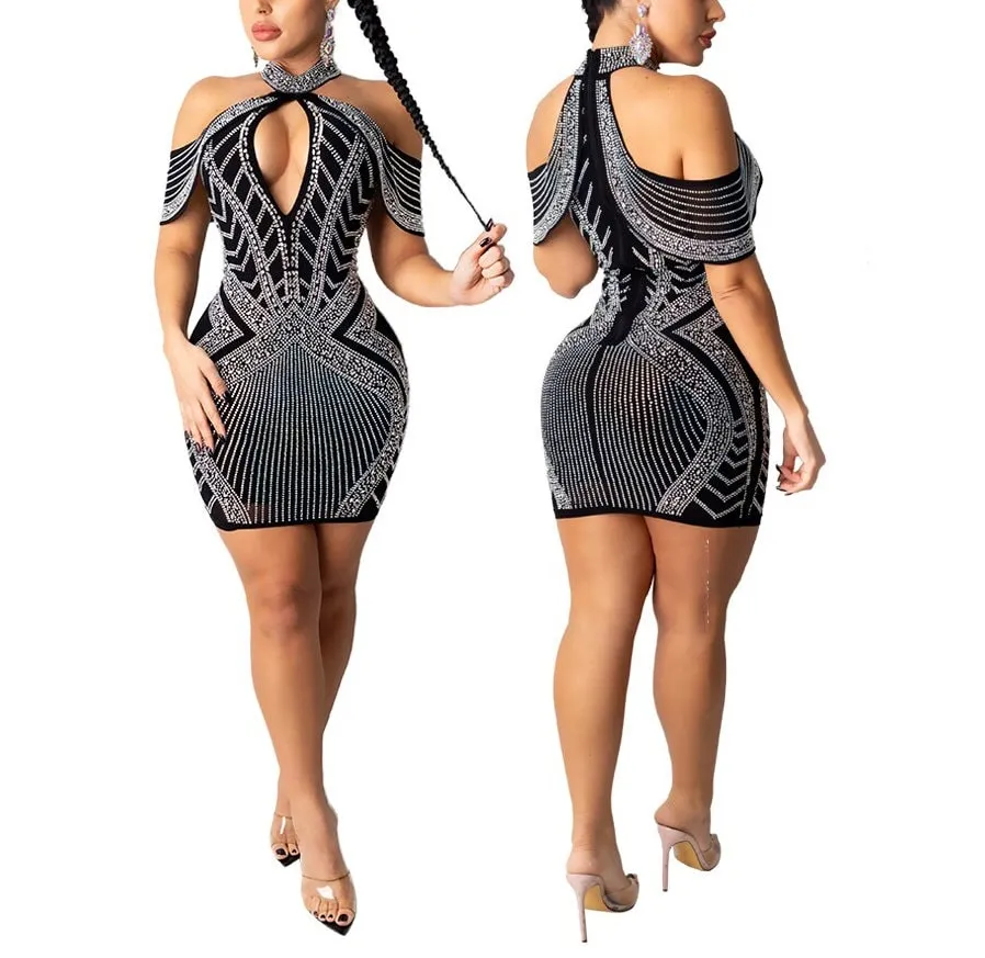 Diamond Dress | Rhinestone Dress | Dress with Diamonds | Party Dress | Nightclub Dress | Dress | Sexy Dresses | Girls Dress | Sexy Dress