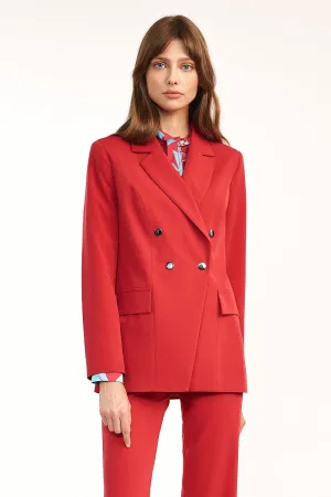 Double-Breasted Longline Tailored Jacket