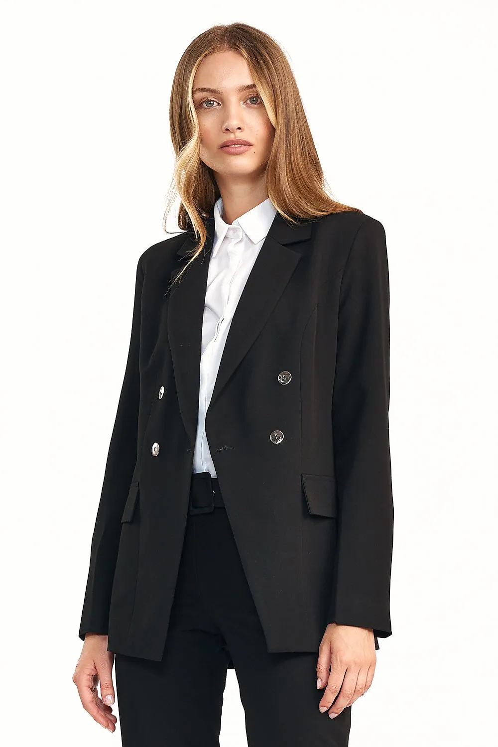 Double-Breasted Longline Tailored Jacket