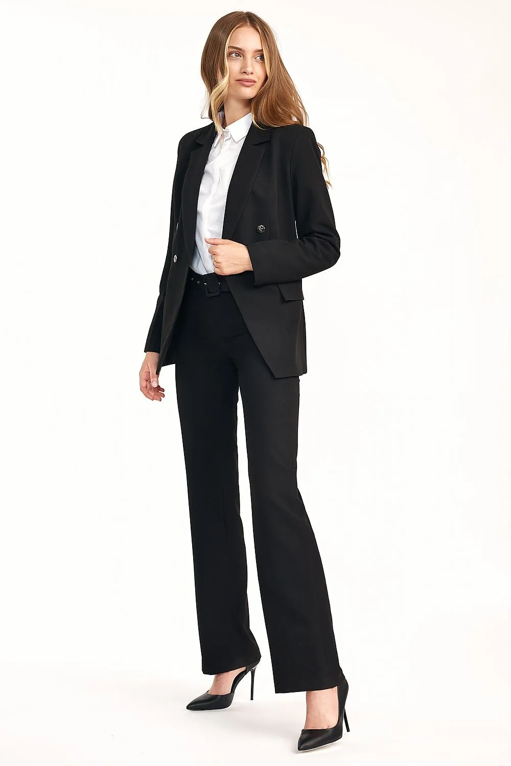 Double-Breasted Longline Tailored Jacket