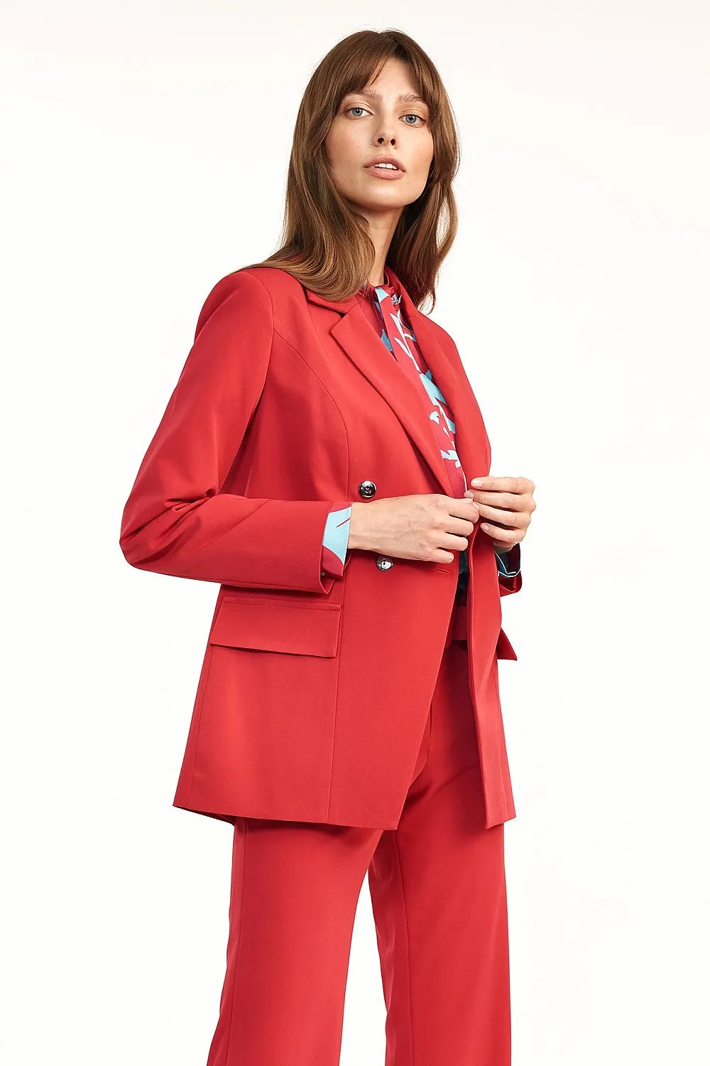 Double-Breasted Longline Tailored Jacket