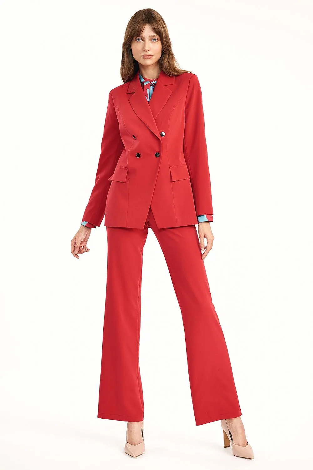 Double-Breasted Longline Tailored Jacket