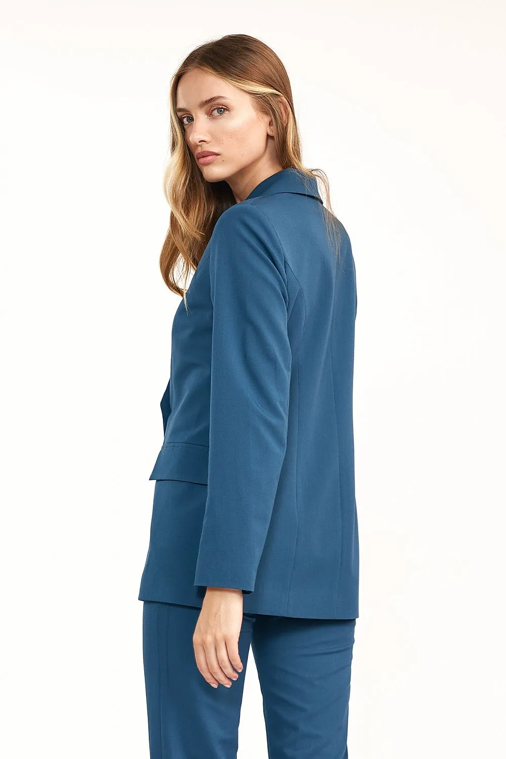 Double-Breasted Longline Tailored Jacket