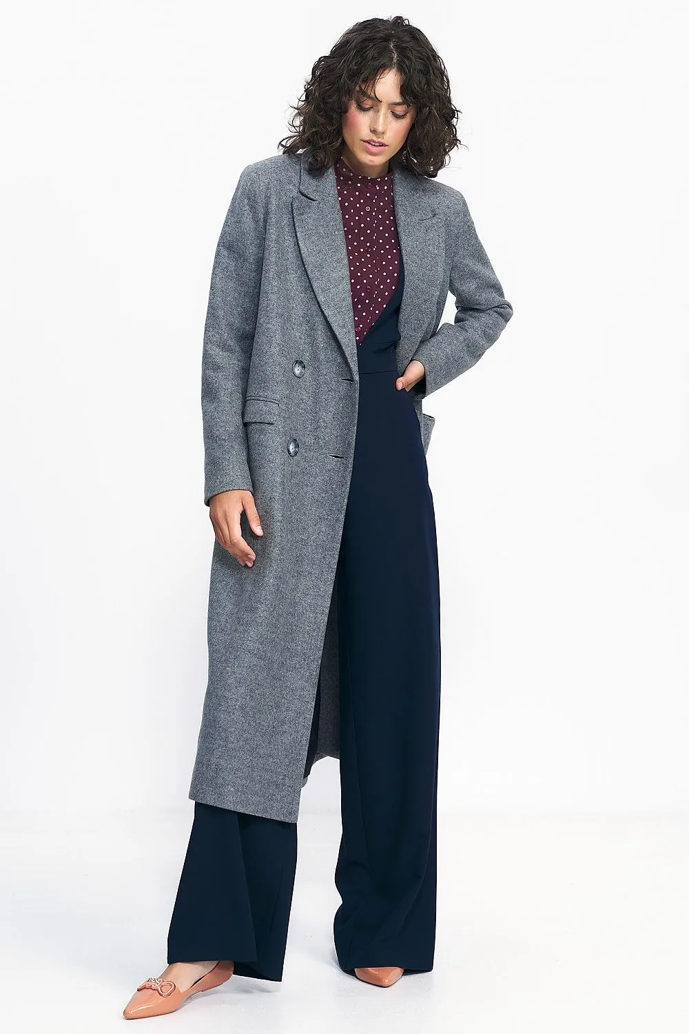 Double-Breasted Tailored Oversized Coat