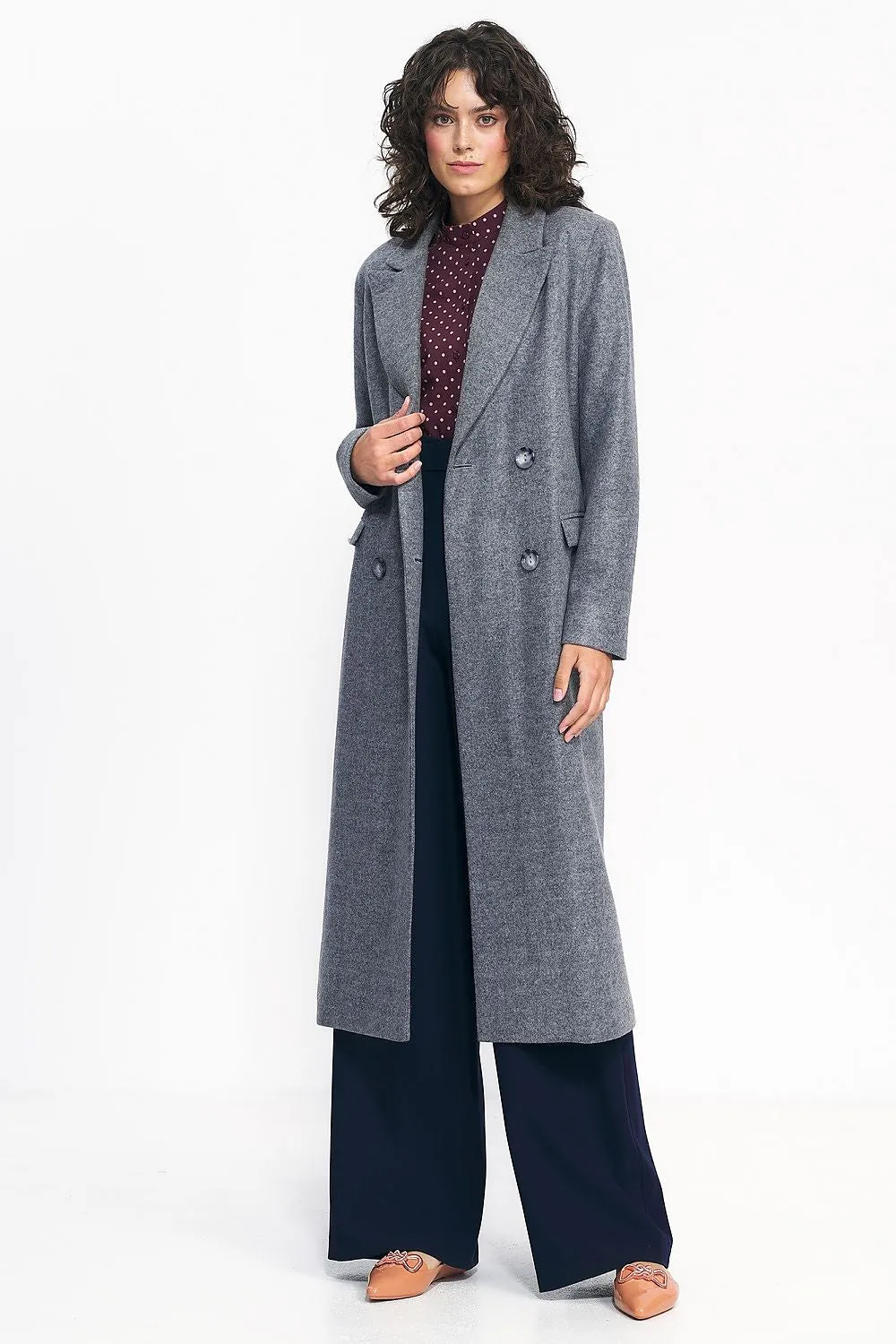 Double-Breasted Tailored Oversized Coat