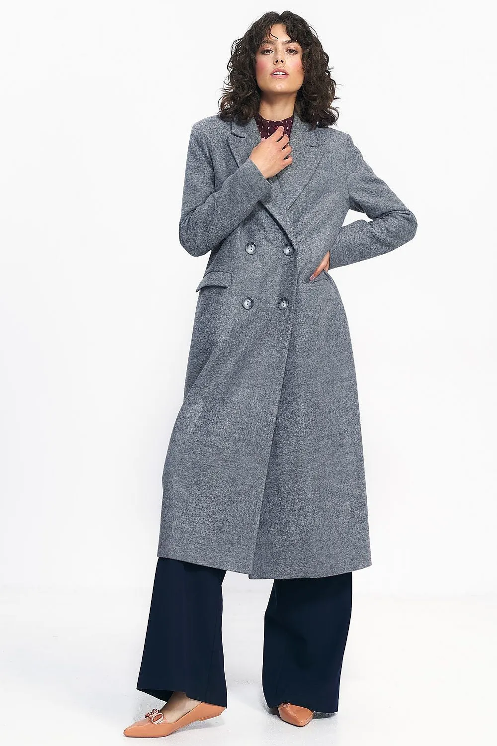 Double-Breasted Tailored Oversized Coat