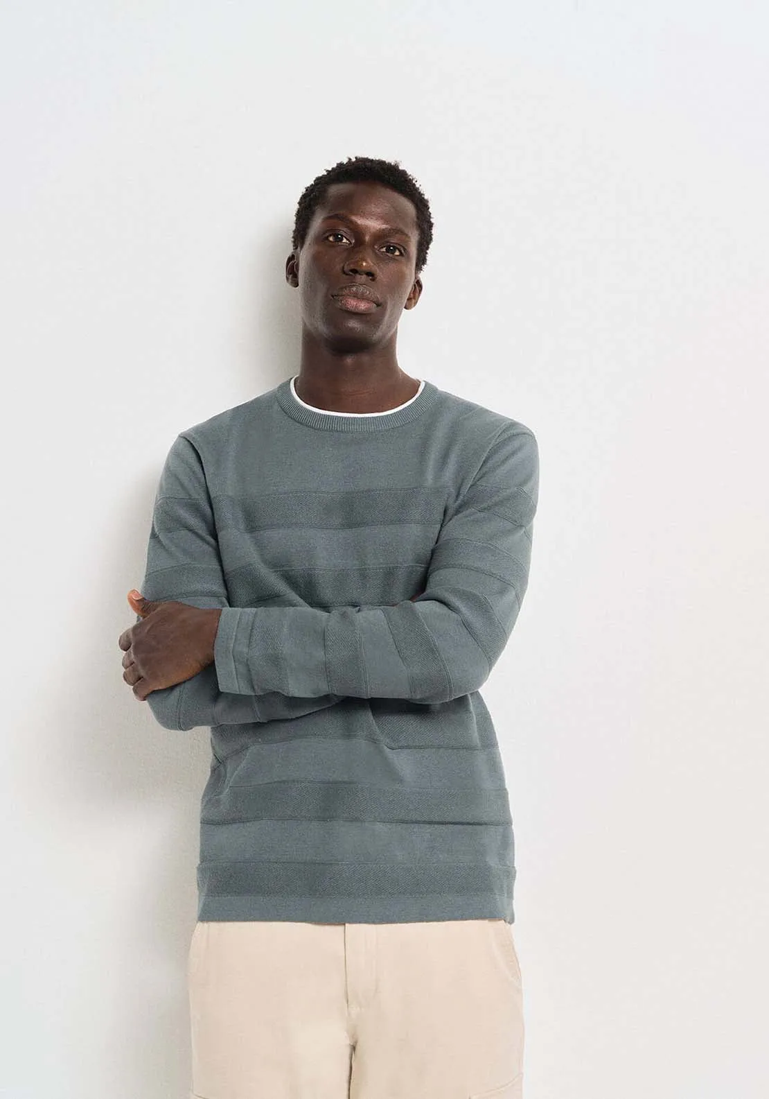 Double collar jumper - Blue