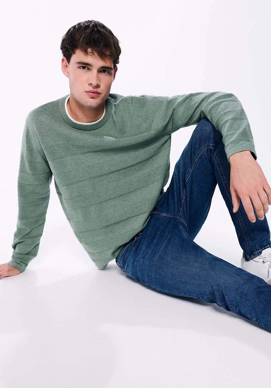 Double collar jumper - Green