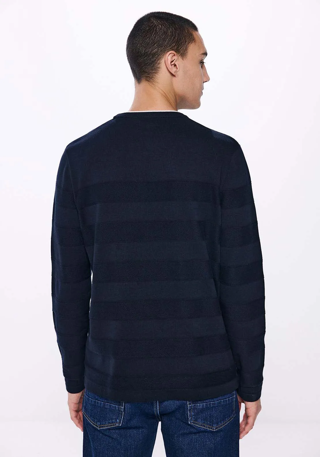 Double collar jumper - Navy