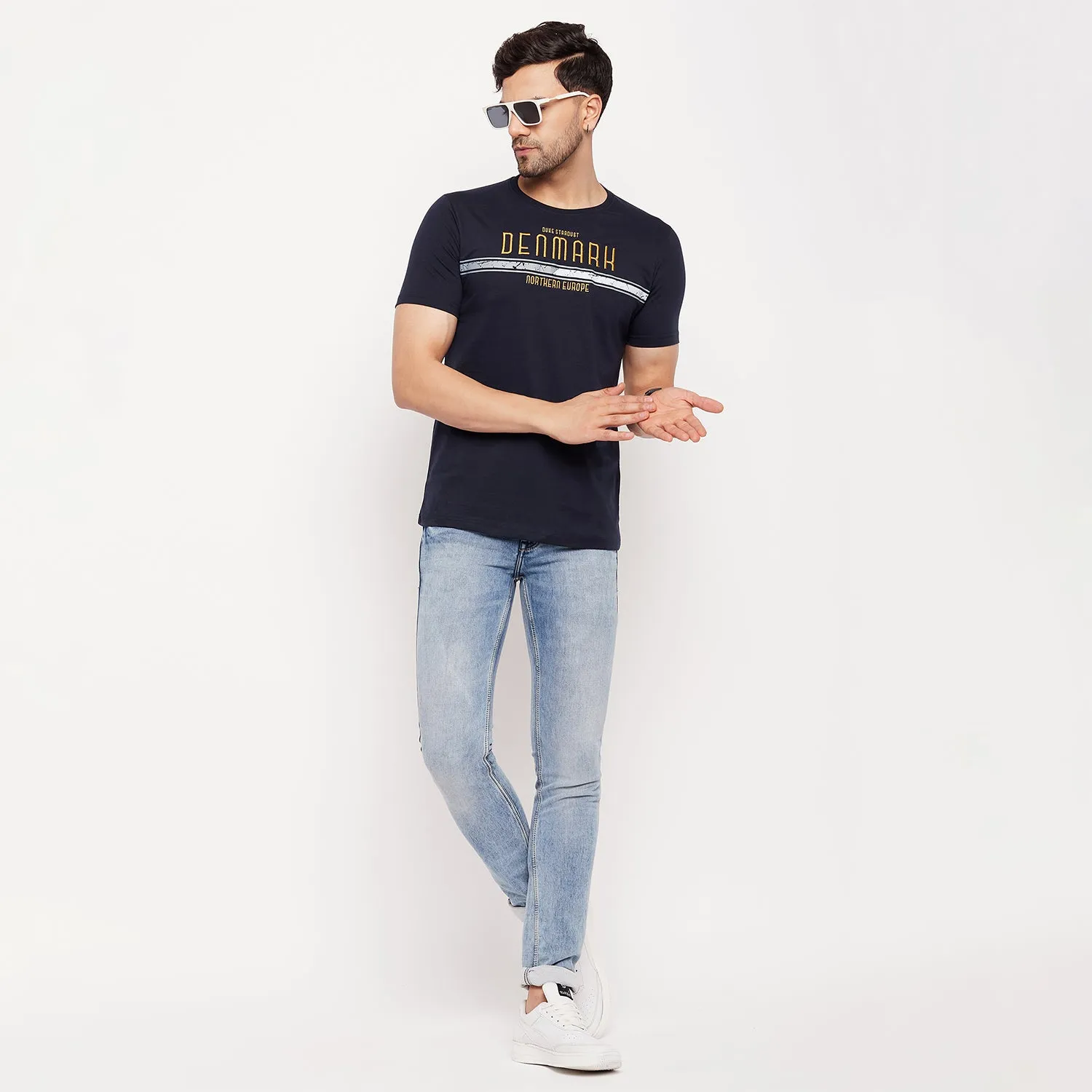 Duke Stardust Men Half Sleeve Round Neck Cotton T-shirt (LF5807)