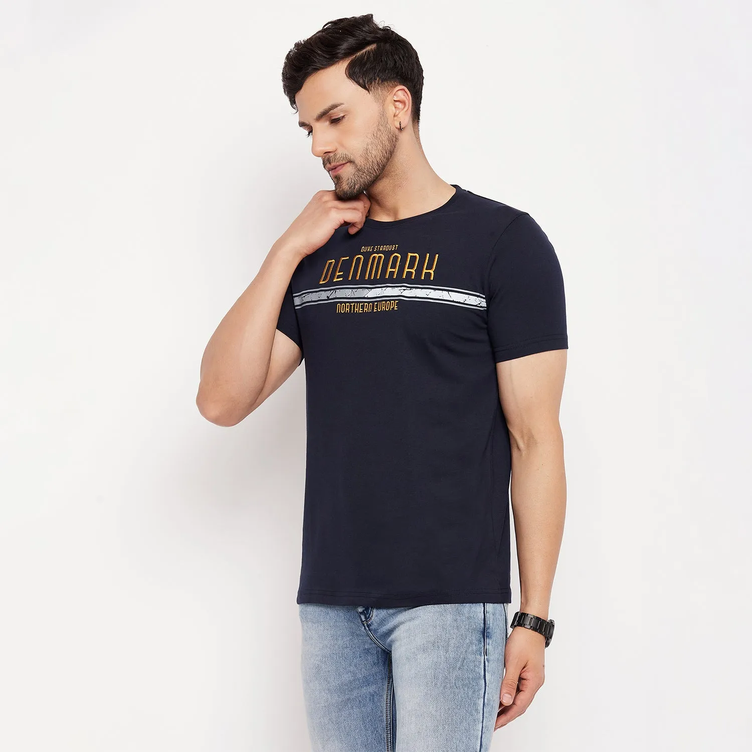 Duke Stardust Men Half Sleeve Round Neck Cotton T-shirt (LF5807)