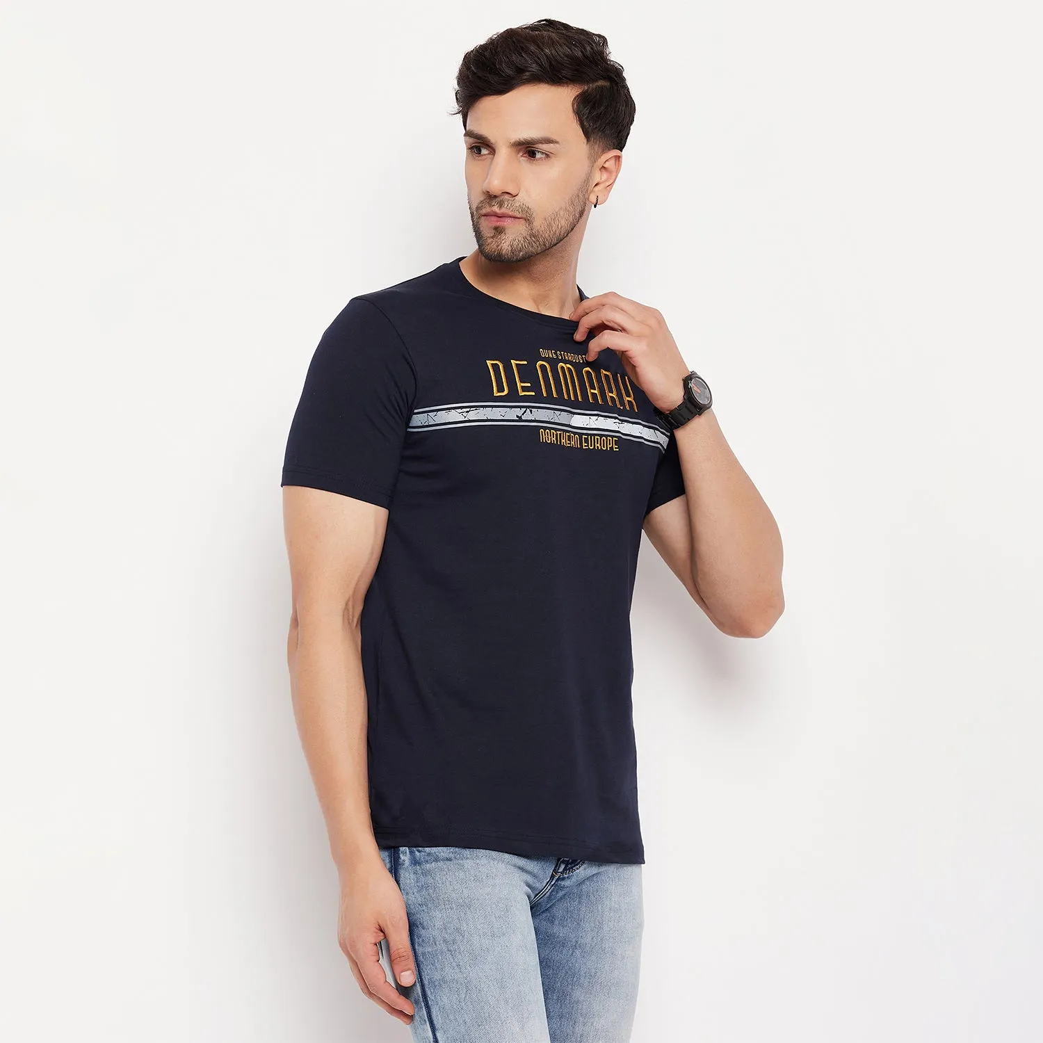 Duke Stardust Men Half Sleeve Round Neck Cotton T-shirt (LF5807)