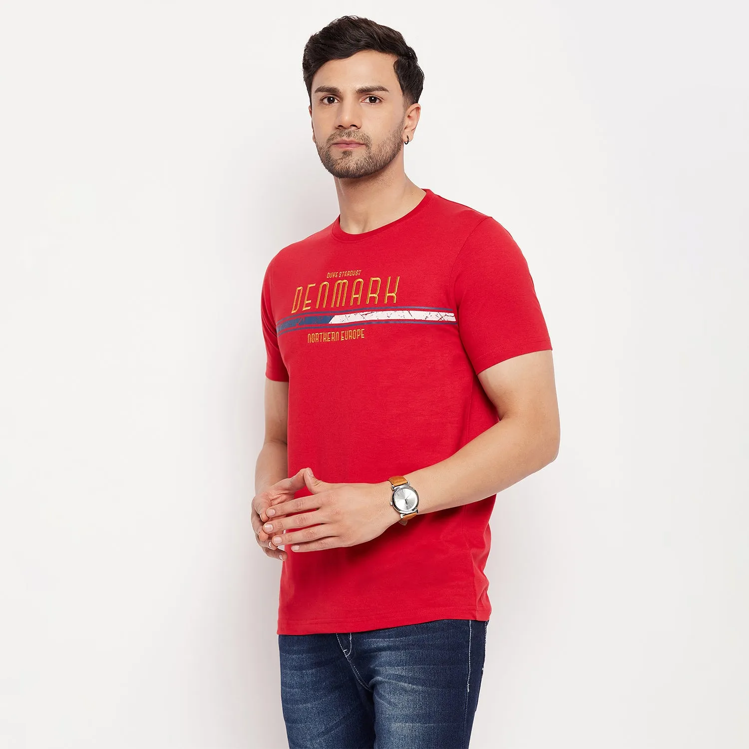 Duke Stardust Men Half Sleeve Round Neck Cotton T-shirt (LF5807)