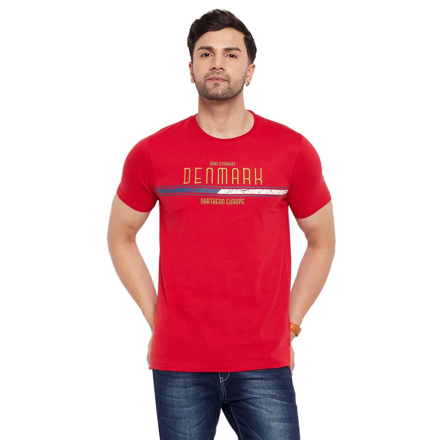 Duke Stardust Men Half Sleeve Round Neck Cotton T-shirt (LF5807)
