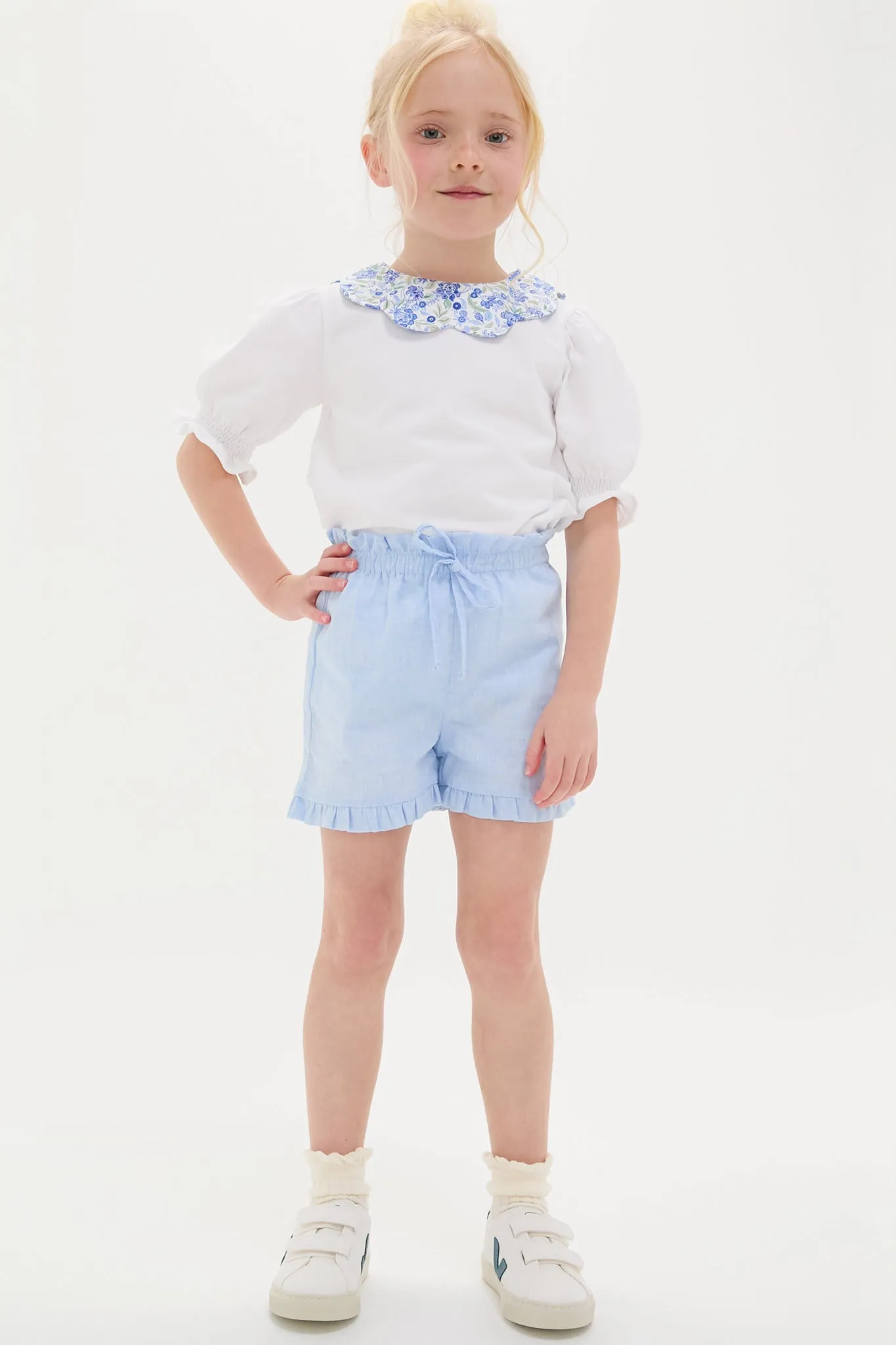 Dusty Blue Floral Analia Top