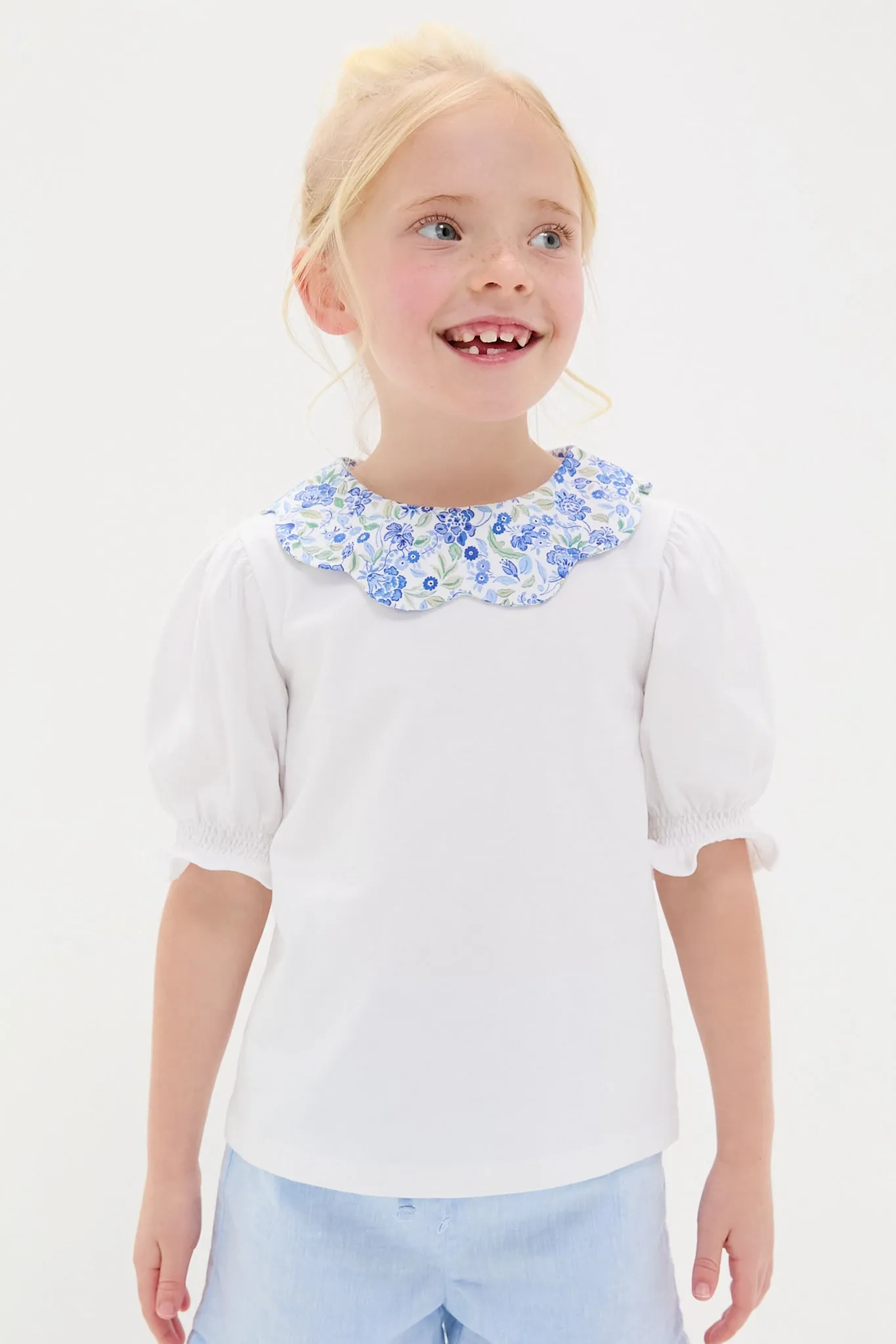 Dusty Blue Floral Analia Top