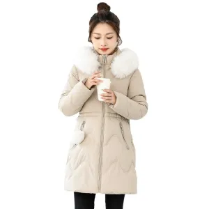Easy-to-Clean Quilted Puffer Jacket with Relaxed-Fit Design for Women