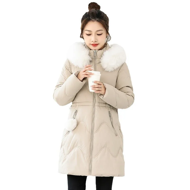 Easy-to-Clean Quilted Puffer Jacket with Relaxed-Fit Design for Women