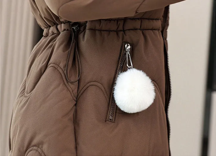 Easy-to-Clean Quilted Puffer Jacket with Relaxed-Fit Design for Women