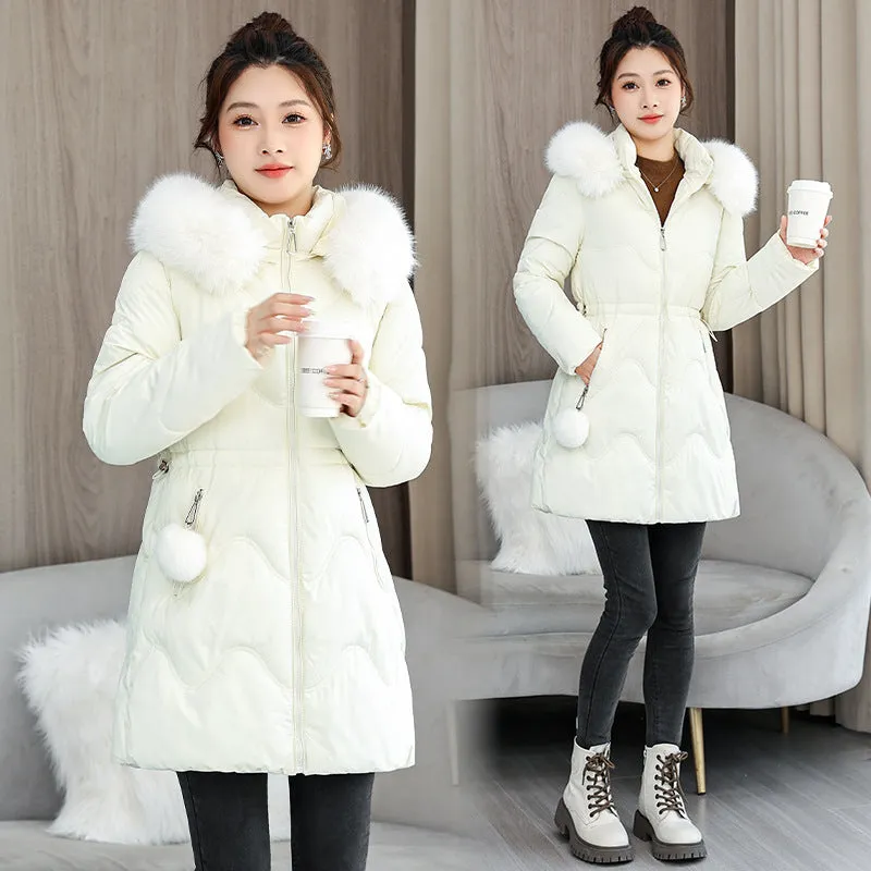 Easy-to-Clean Quilted Puffer Jacket with Relaxed-Fit Design for Women