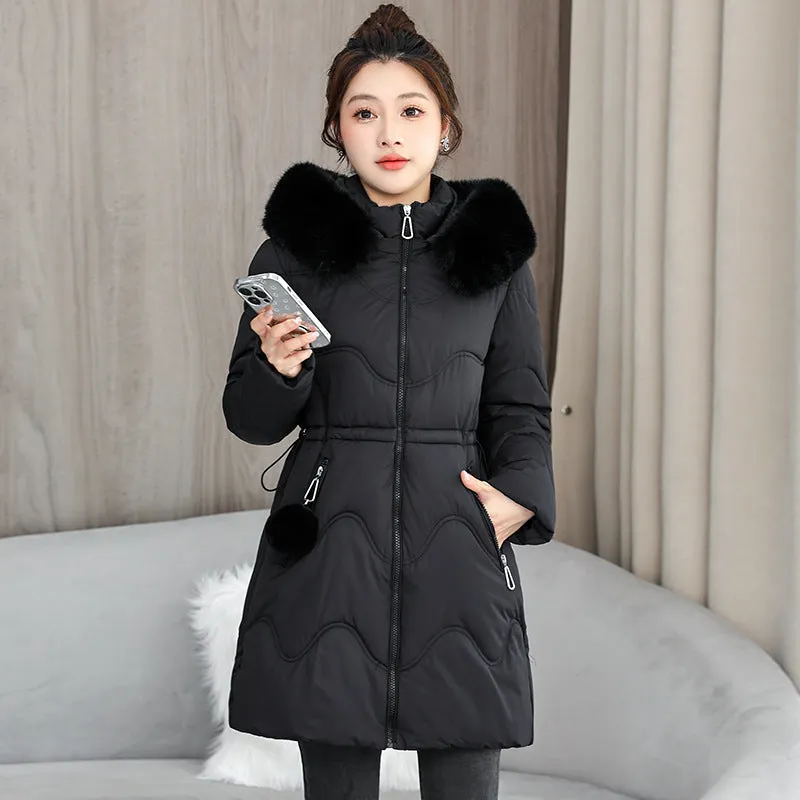 Easy-to-Clean Quilted Puffer Jacket with Relaxed-Fit Design for Women